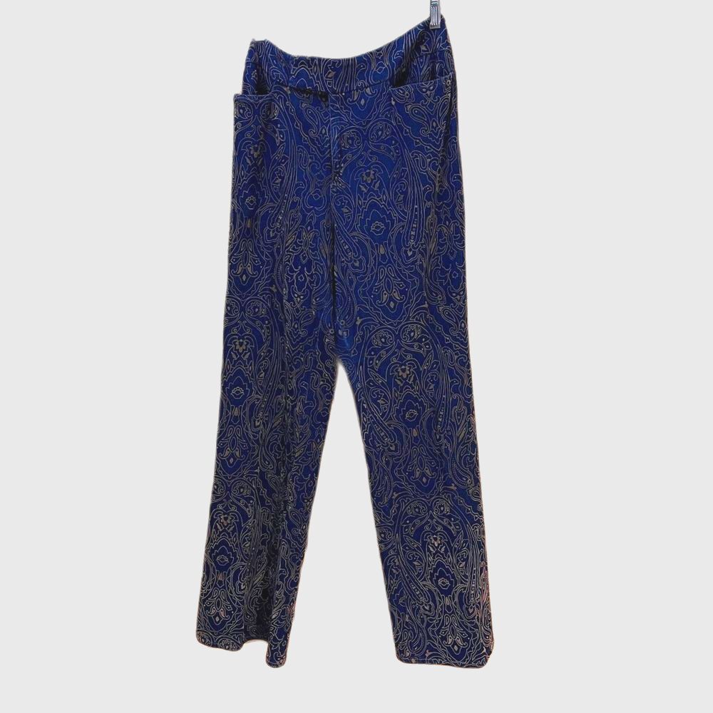 Vintage Aero of Canada Blue Gold Paisley Jeans 12
